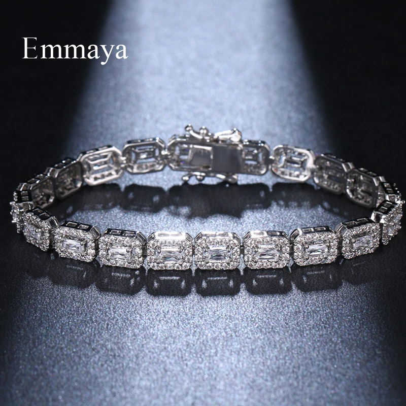 EMMAYA Basic Style Rectangle Appearance Three Color Choice For Women Zircon Attractive Bracelet In Fashion Party Elegant Jewelry