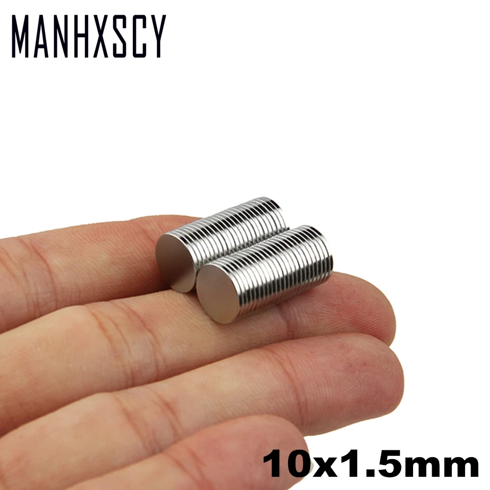 

500pcs Neodymium N35 Dia 10mm X 1.5mm Strong Magnets Tiny Disc NdFeB Rare Earth For Crafts Models Fridge Sticking 10x1.5mm