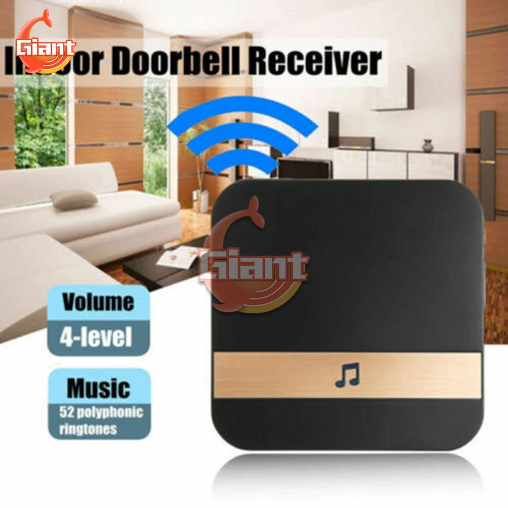 US EU AU Plug Doorbell Receiver Wireless Ding Dong Doorbell Smart Dingdong Machine Door Ring Use with Wireless Video Doorbell