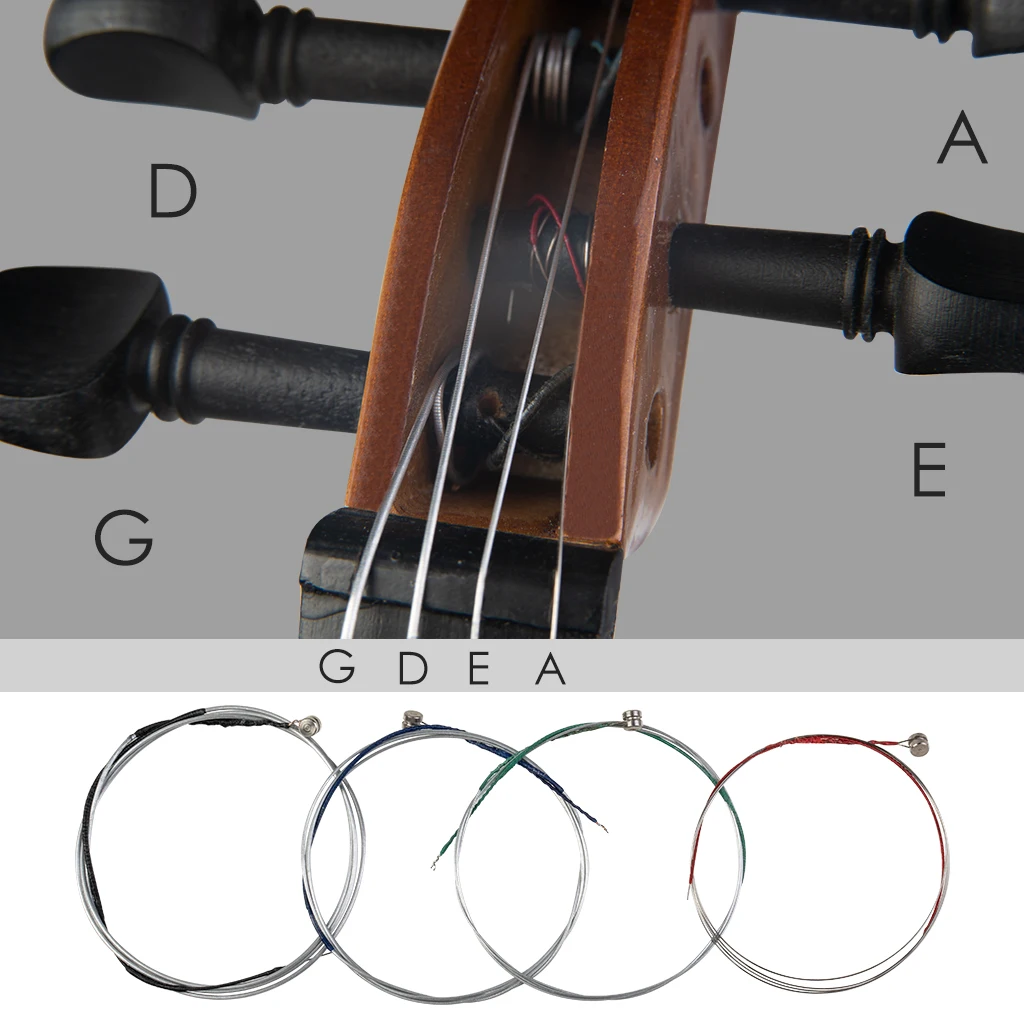 NAOMI Full Set Violin Strings 4/4 3/4 1/2 1/4 1/8 Violin Strings G D A & E Strings Stainless Steel Core Violin Strings