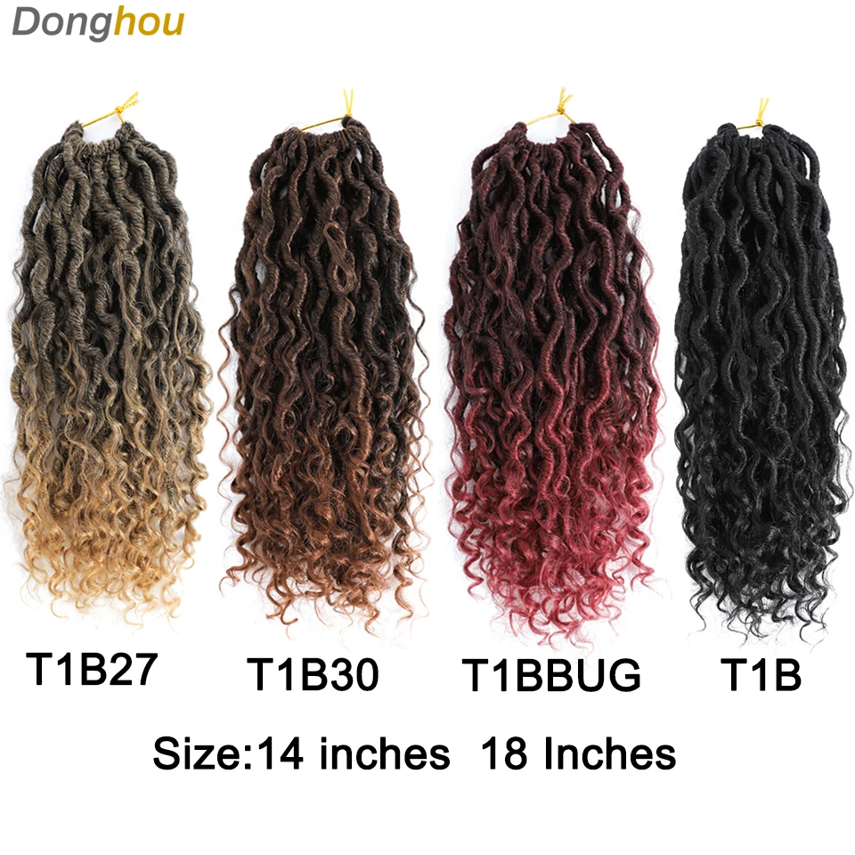 Synthetische Godin Locs Gehaakt Haar 14 18 Inch Rivierlocs Gehaakt Haar Met Gekrulde Uiteinden Boho Faux Locs River Krullen Gehaakt Haar