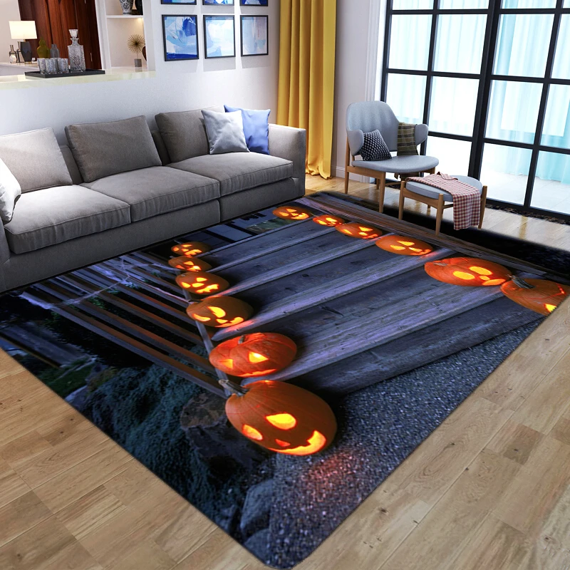 Creative Horrible Monster Printed Carpets for Home Living Room Washable Bedroom Large Area Rugs Halloween Party Parlor Floor Mat