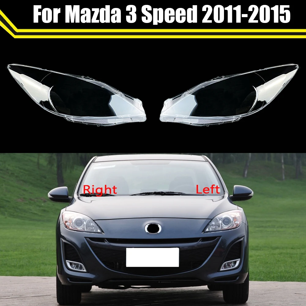 Dla Mazda 3 prędkość 2011 ~ 2015 reflektor samochodowy pokrywa szklana soczewka powłoki przedni reflektor czapki przezroczysty klosz automatyczne światło światła z obudową