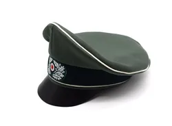 Cosplay  German Whipcord Marshals Generals Officers Crusher Visor Hat Cap Hat Sweat Ring W Leather Military Reenactments