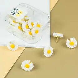 10Pcs Daisy Push Pins Zonnebloem Thumb Tack Decoratieve Leuke Pushpins Voor Foto Muur, Kaarten, bulletin Board Of Kurk Boards