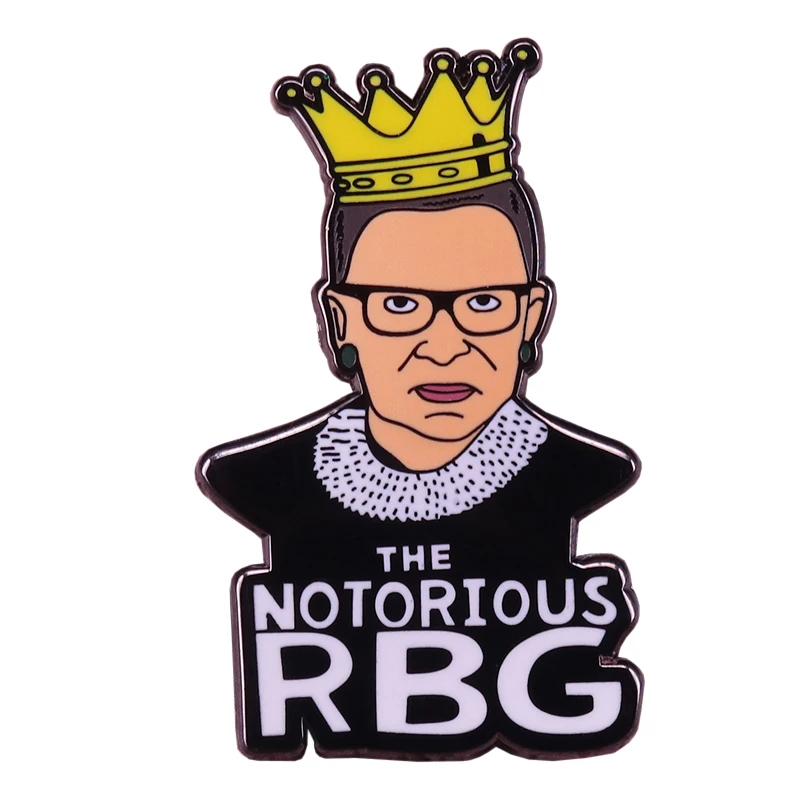 The notorious RBG feminist brooch Ruth Bader Ginsburg enamel pin women power equality badge political jewelry