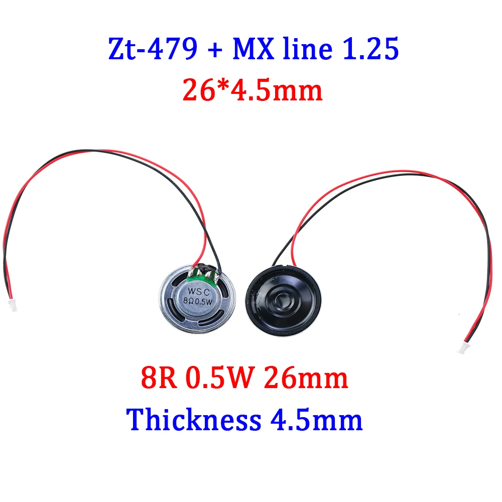 8R 32ohm 0.5W 1W 2Watt głośnik Ultra cienki głośnik średnica 20 23 26 28 30 32 36 40 50MM z przewód przyłączeniowy 2.54mm długość 14CM