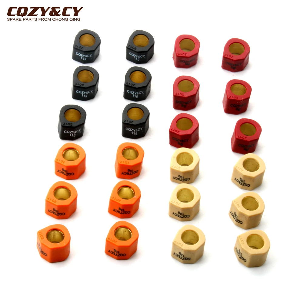 6PC zestaw rolek wyścigowych waga 20x17mm 9g 11g 13g 15g dla Gilera Runner FX Fxr 180 1997-2002 skuter