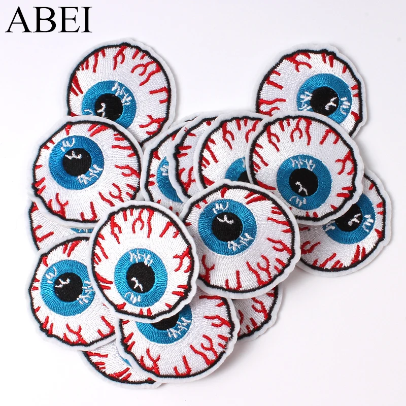 10 pezzi ferro sul cartone animato adesivi bulbo oculare patch ricamate abbigliamento cucito fai da te Appliques in tessuto Jeans borse cappotti