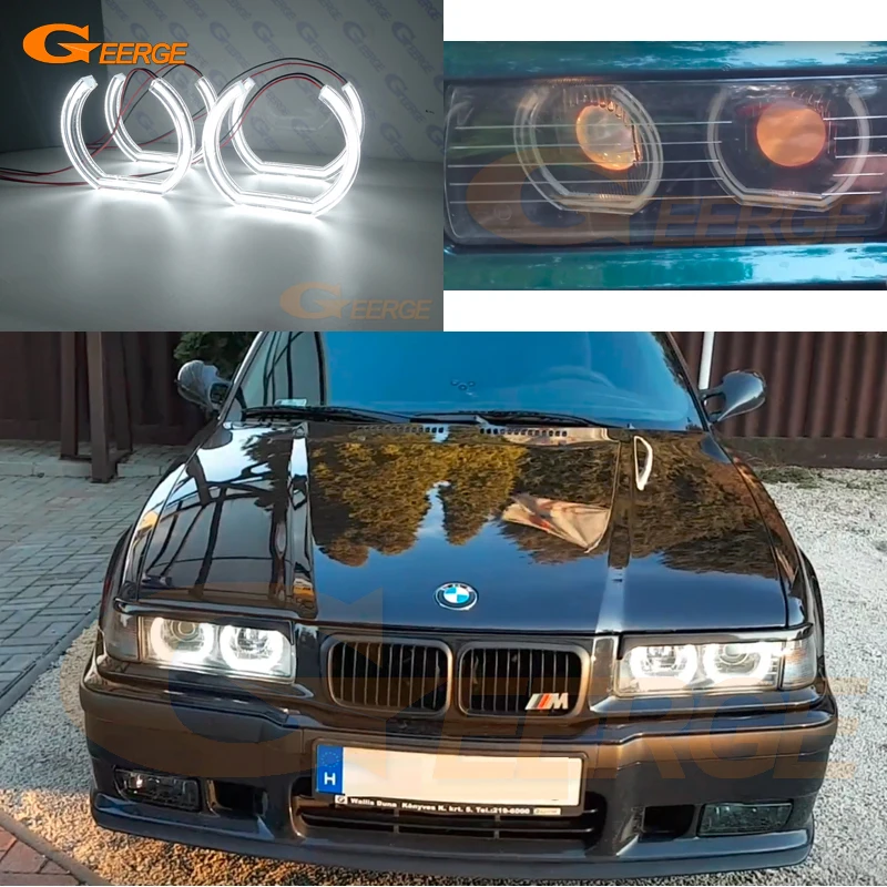 

For BMW 3 5 7 Series E36 E38 E39 Excellent Ultra Bright DTM U Style Led Angel Eyes Kit Halo Rings