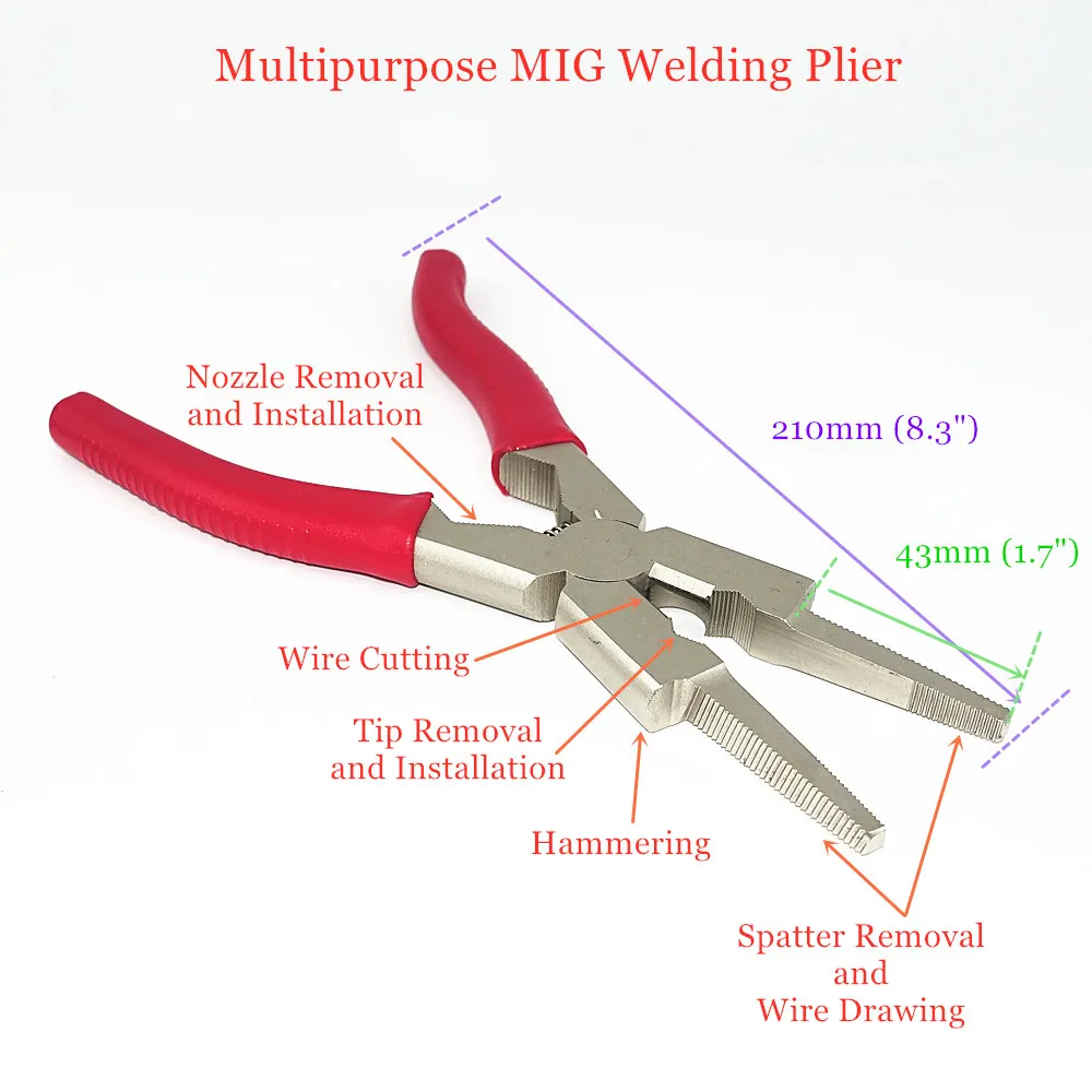 Multipurpose MIG Welding Pliers Flat Mouth Pincers Wire Cutting Spring Loaded