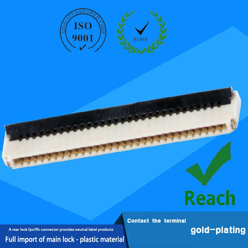100PCS/LOT FPC Connector 1.0MM 0.5 Thick Rear Lock Up And Down Contact 4P、6P、8P、9P、10P、12P、14P、16P、18P、20P、22P、24P、