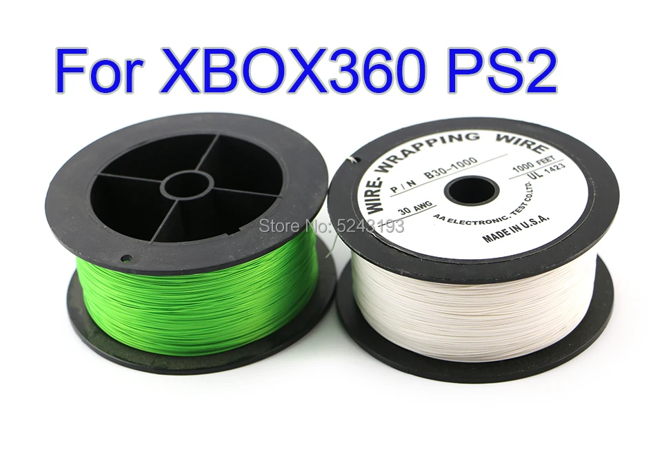 20 個ライン P/N B30-1000 FEEP UL1423AWM 30AWG UL1423 305 メートル 1000 フィート銀メッキワイヤーラッピングケーブル XBOX 360 XBOX360 用