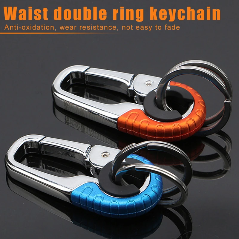 

Keychain Key Ring Hook Outdoor Metal Buckle Carabiner Climbing Tools Camping Hiking Hook Double Ring Car Keychain Outdoor Sports