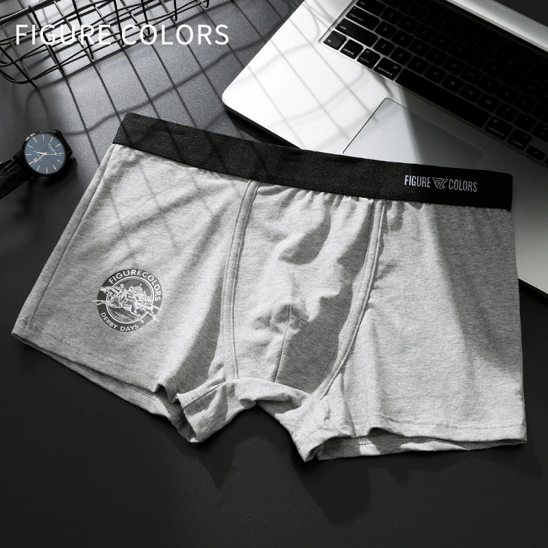 

4/pcs Men Cotton Underwear Men Boxer Homme Brand Underpants Male Panties Breathbale Shorts U Convex Pouch Printed panties