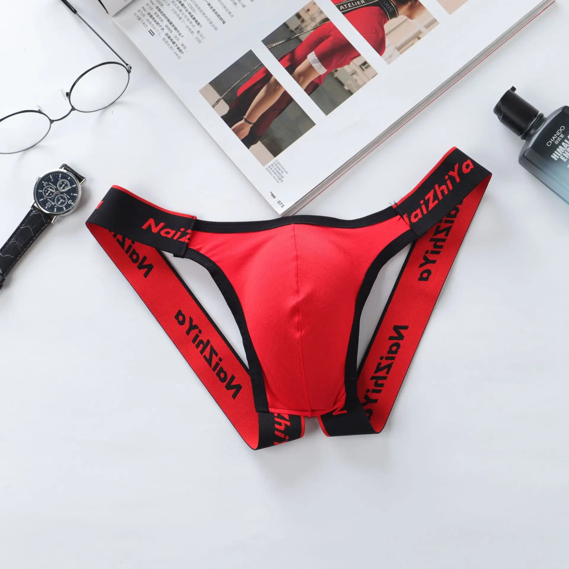 Male Underwear Sexy Underwear Back Hallow Men's Solid Thong Exotic Briefs Men's Jockstrap Men's G-Strings & Thongs Sexy T-back image 4