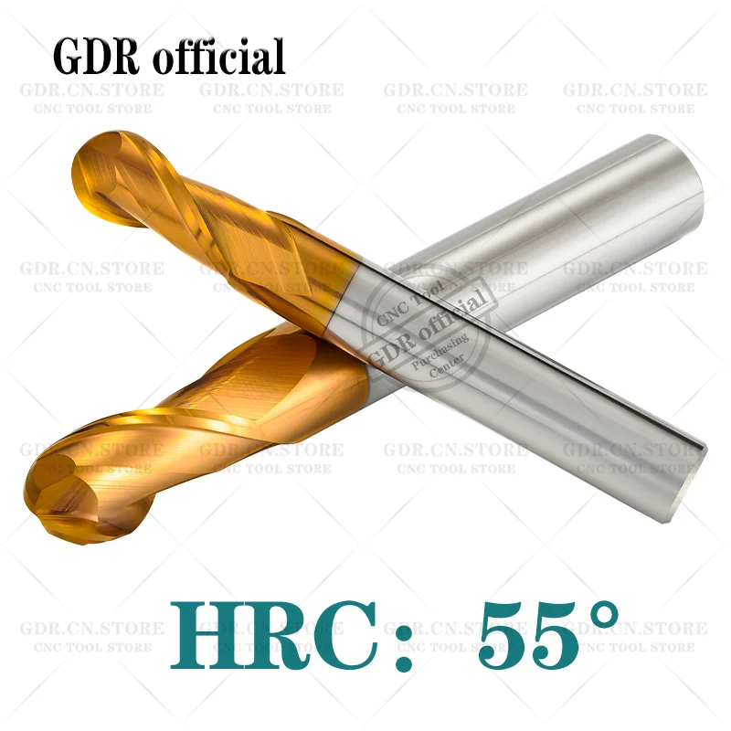 End Mill HRC55 Carbide End Mill 2 Flutes Milling Cutter tools Tungsten Steel Milling Cutter nose end mill