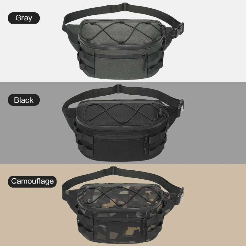 Imagem -05 - Bolsa de Cintura Impermeável Masculina Ozuko Fanny Pack Peito Esportes ao ar Livre Bolsa de Cinto para Adolescente Alta Qualidade Moda