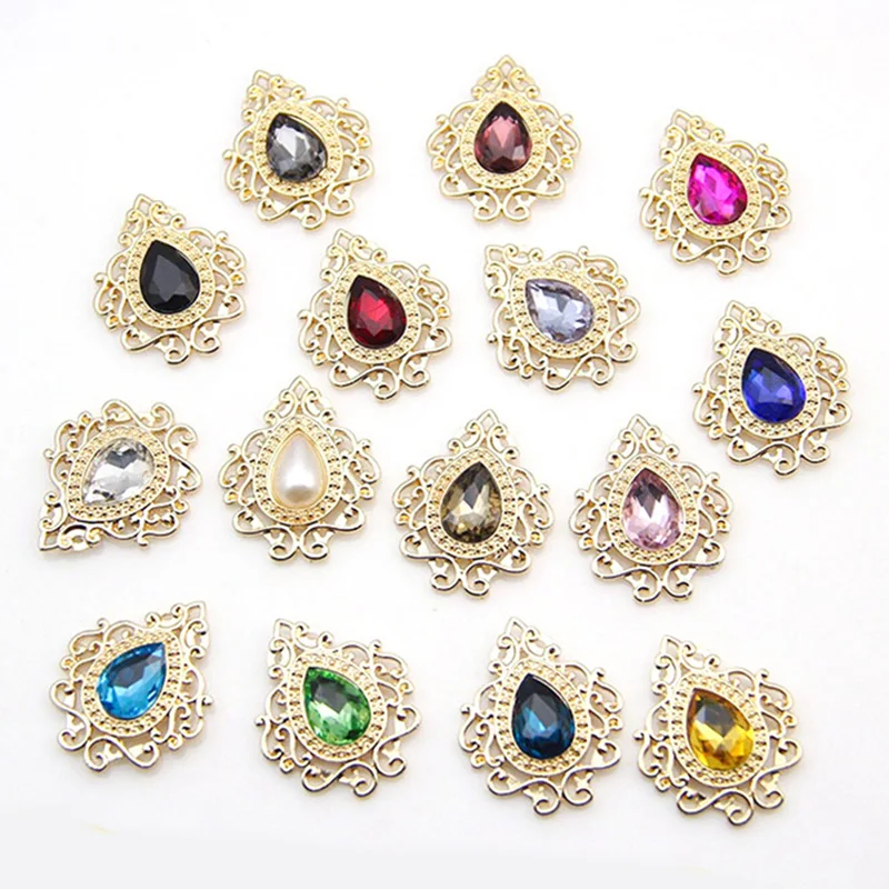 

2020New 60Pcs Drop Alloy Hollow Button for DIY Hair Accessoriess or Decoiration Jewerly Clothes Collar Brooch Button PLY175