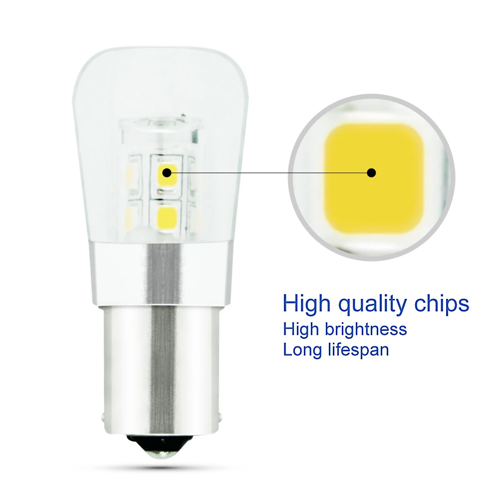 2PCS 3W LED BA15S LED Bulbs Turn Signal Reverse Brake Light LED 12V Automobiles Lamp 3000K Warm White