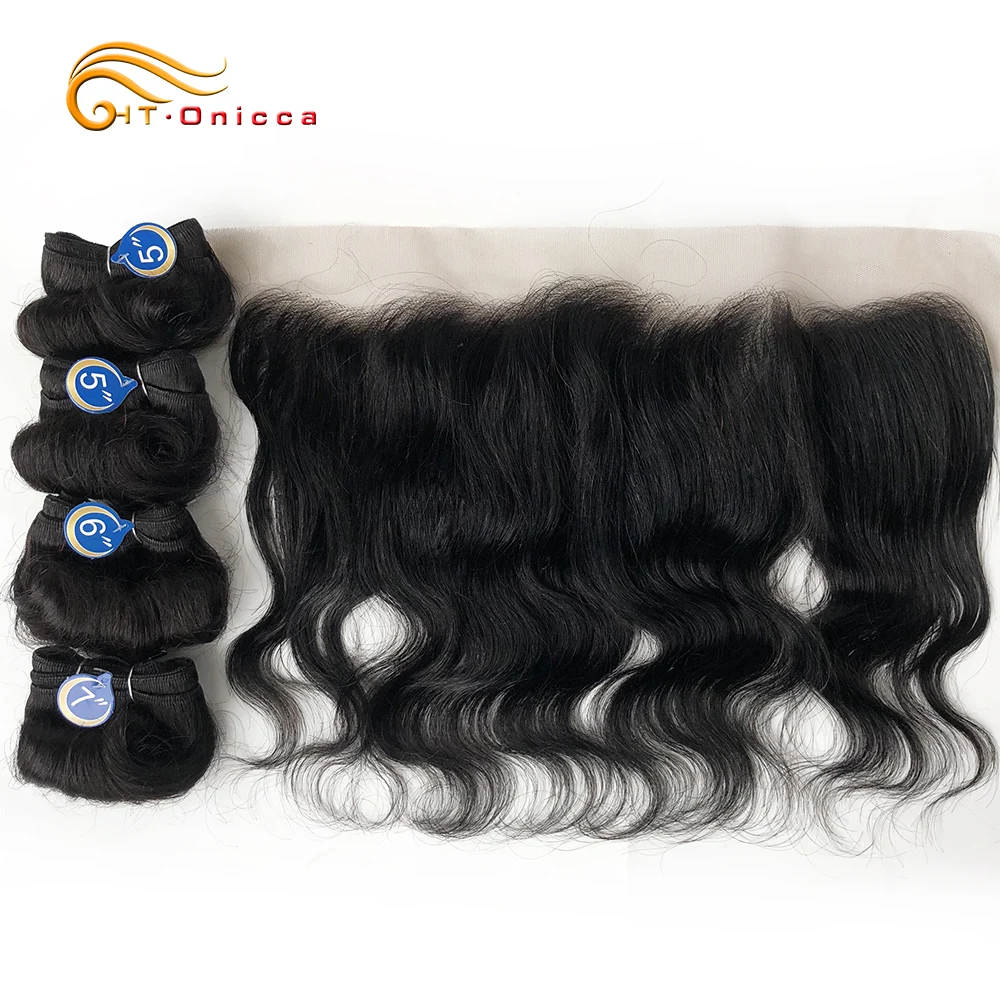 Body Wave Bundles With Closure Brazilian Hair Weave Bundles 13x4 Lace Frontal With Bundles Remy Human Hair Extensions