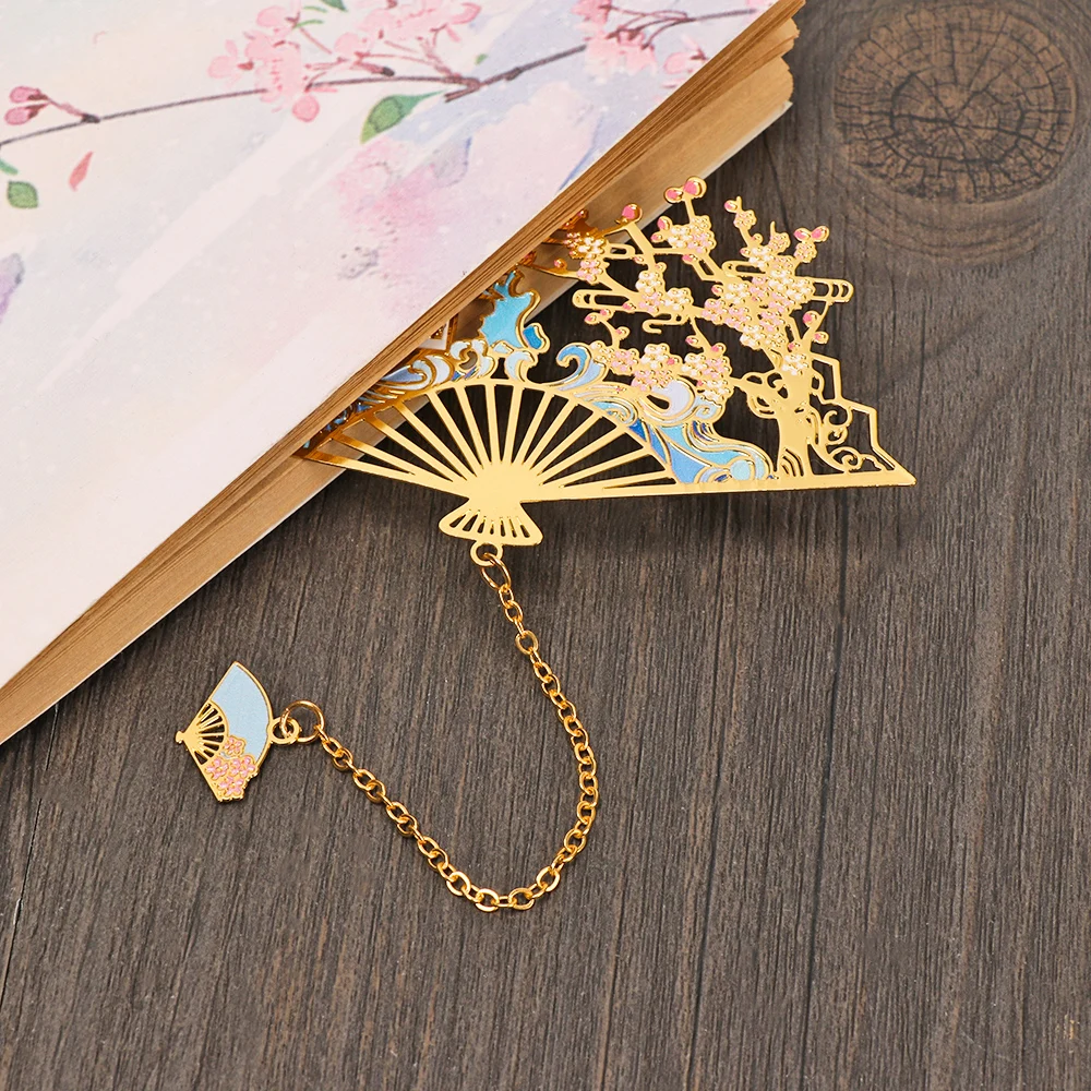 Chinese Style Brass Bookmark Tassel Pendant Retro Book Clip Metal Pagination Mark Student Gift Stationery School Office Supplies