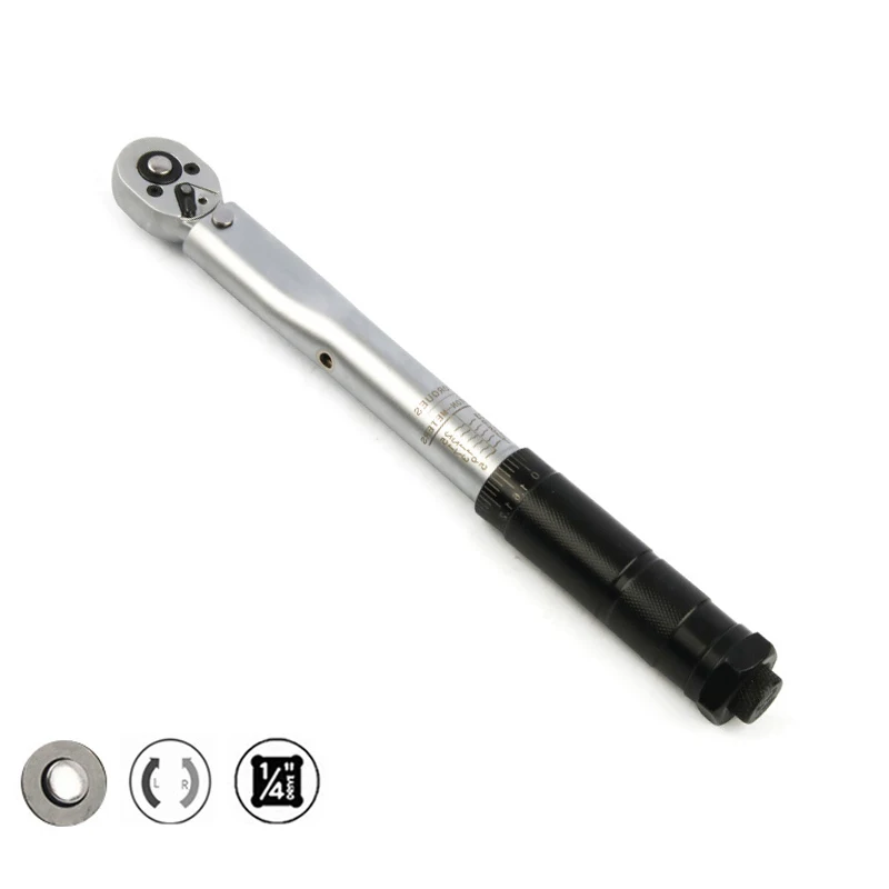 1/4 5-25Nm Quick Off Square Drive High-Accuracy Car Bike Repair Hand Tools Spanner Torque Key Two-way Adjustment Spanner