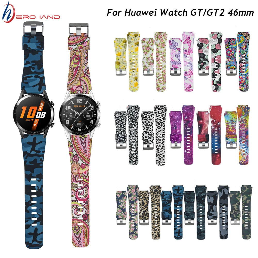 22mm Watchband For Huawei Watch GT2 46mm/ GT /GT Active Silicone Soft Wrist Strap For Amazfit GTR 47mm Stratos 3 2 2s Bracelet