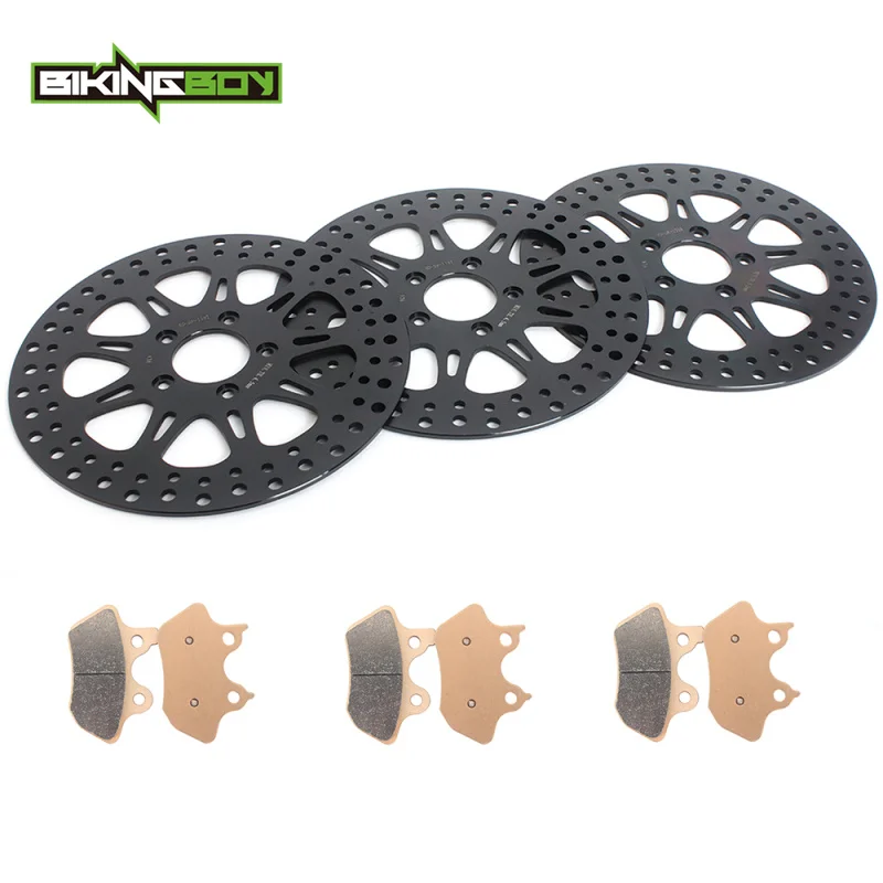 Front Rear Brake Disks Discs Rotors Pads FLHT Electra Glide FLHTCU-I FLTR Road Glide 00-07 FLHTC 04-07 FLHX Street Glide 06 07