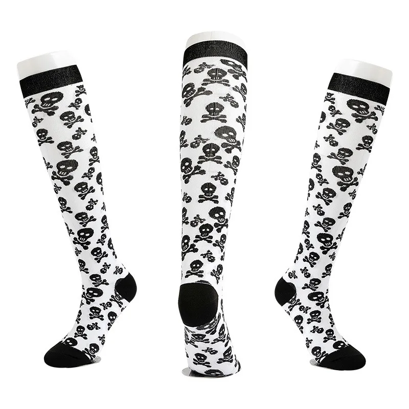 Halloween Compression Sock One Pair Owl Pumpkin Skull Sport Sock Cycling Women Men Hiking Sock Sport