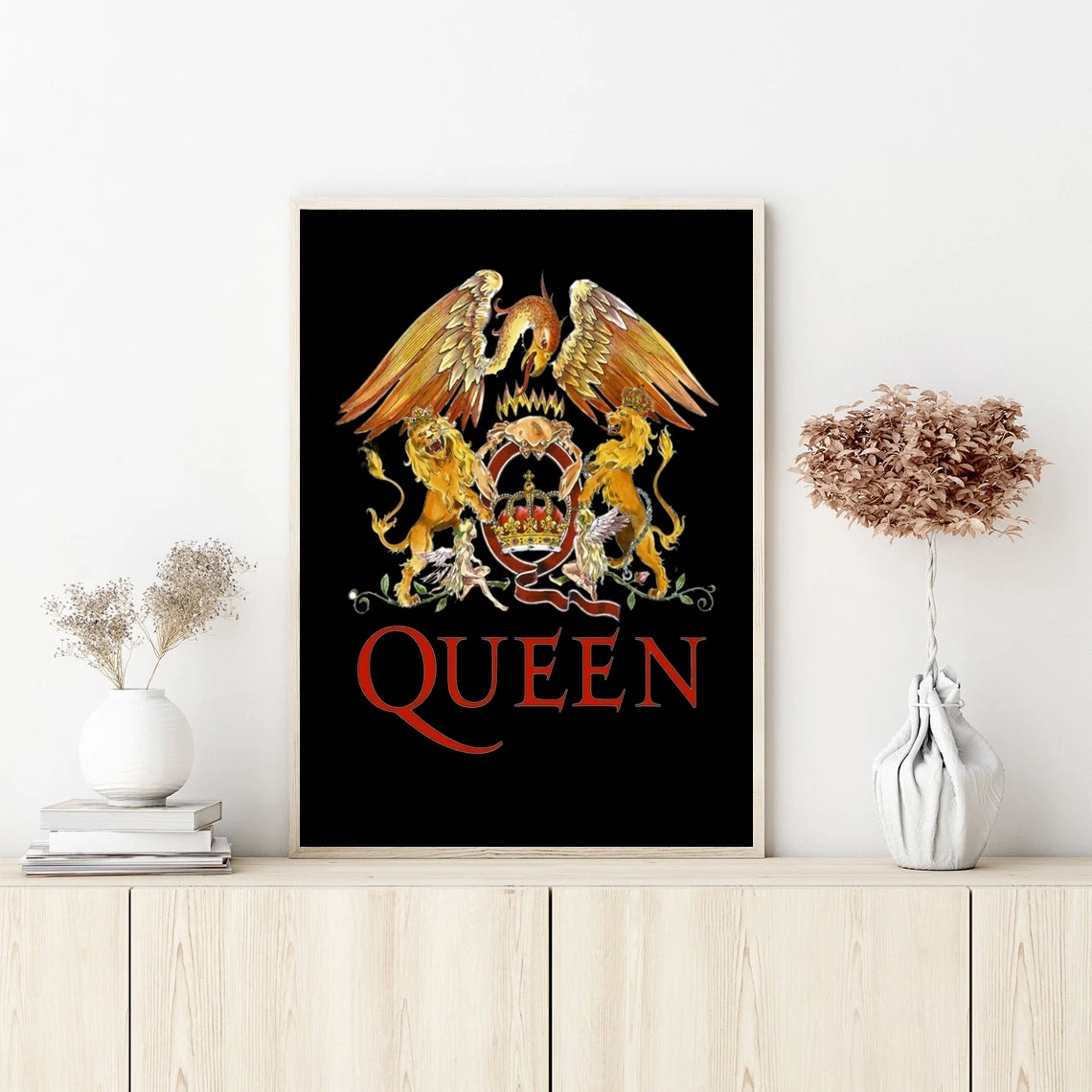 Queen Band Music Poster Wall Art Canvas Painting Bedroom Living Room Home Decoration (No Frame)