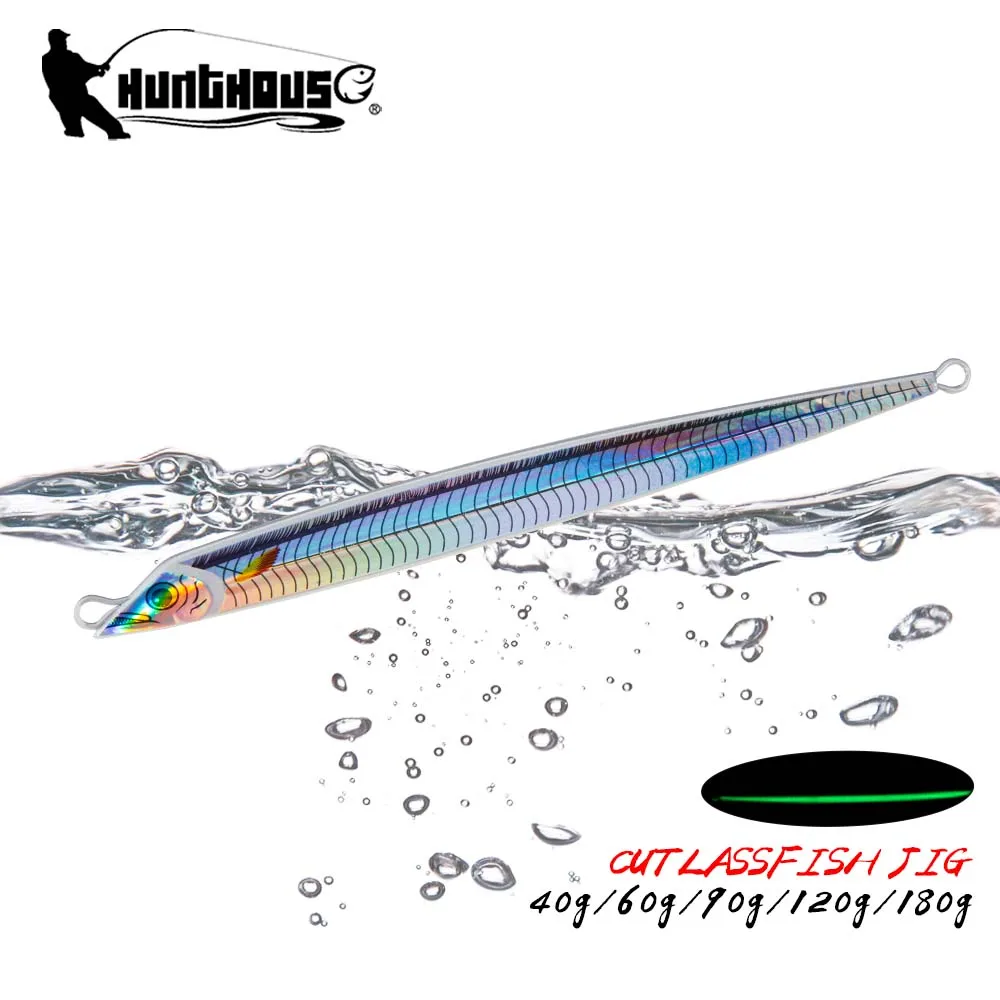 

Hunthouse Fishing Metal Jig Lure Real Cutlassfish Shore Slow Cast Jigging 40g/60g/90g/120g/180g Sinking Bluefish Spinning Tackle