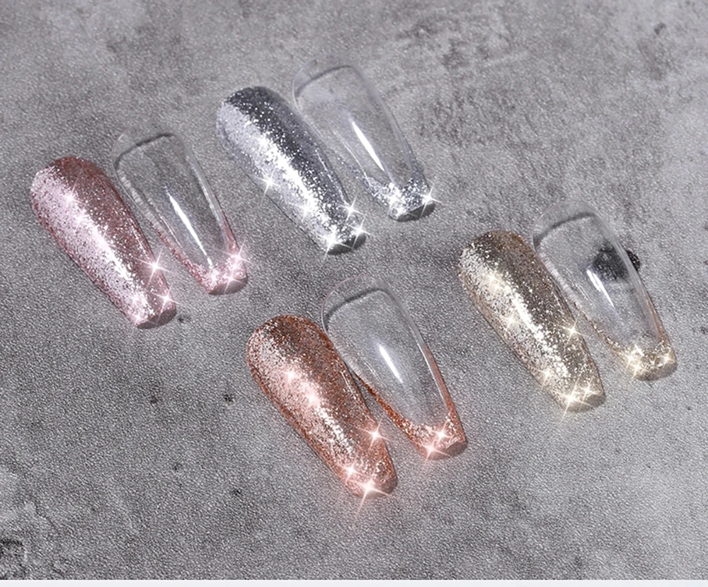 Vendeeni 4 Farben Glitzer-Platin-Nagelgel-Lack Champagner Roségold Silber Glänzender Nagelgel-Lack UV LED Aushärtbarer Gel-Lack – Detail 2