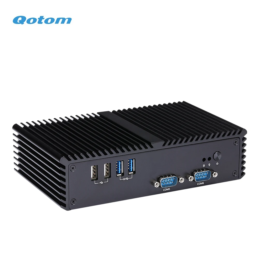 Qotom Core i3 Mini Desktop Computers 2 Gigabit LAN 2 HD Type Ports Fanless Running 24/7 POS Ternimal Compact Mini PC X86