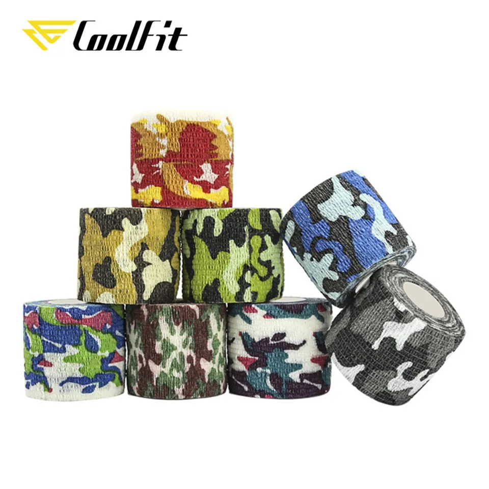 CoolFit Self-adhesive Bandage Flex Elastic Non-woven Outdoor Mask Sports Ankle Bracers Protection Finger Camo guise Tape