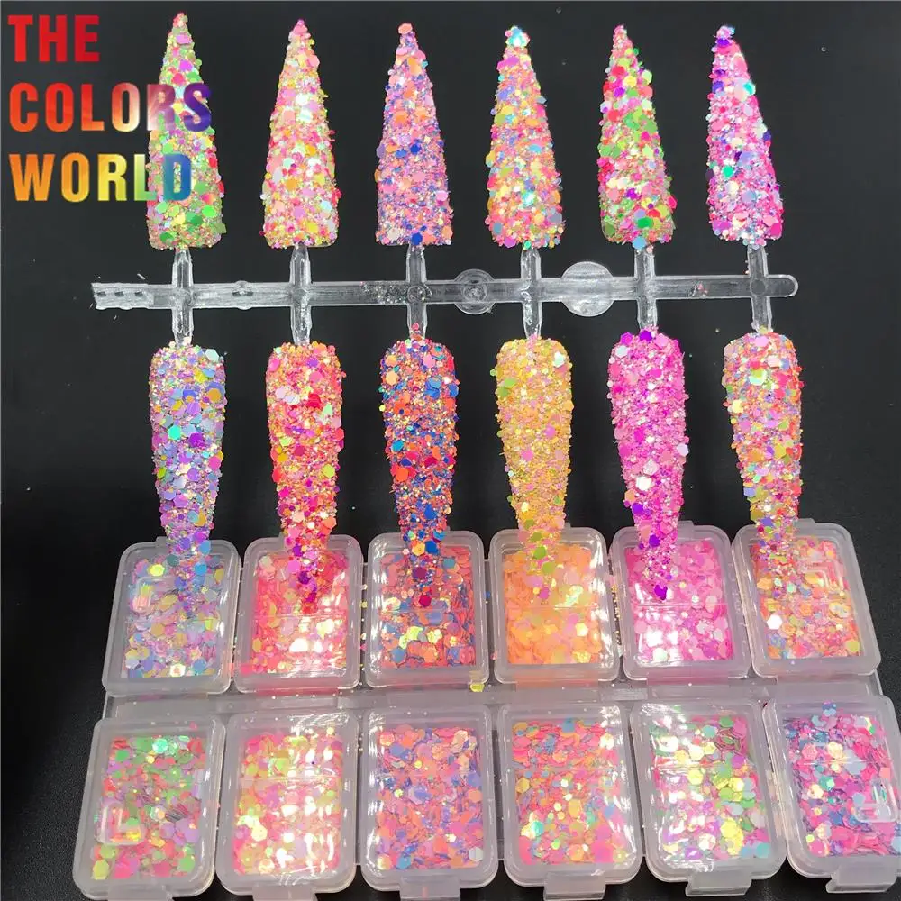 TCT-569 Chunky Nails Glitter Nail Art Decoration Маникюр коренастый Makeup 매니큐어 Tumbler Crafts DIY Manicure Festival Accessories