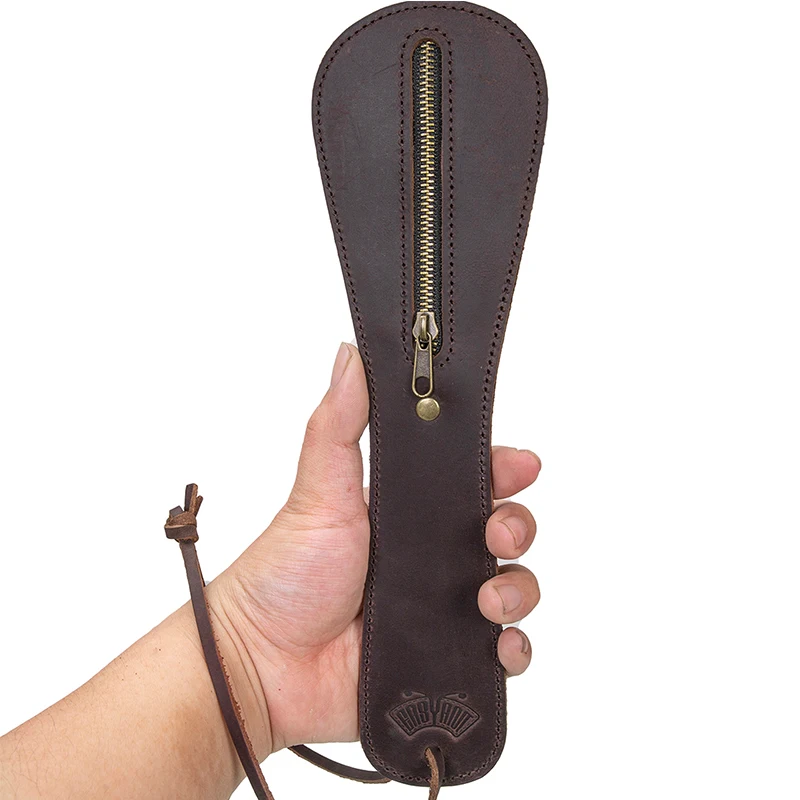 EASYANT Handmade Portable Leather Coin Wallet Lightweight Men Zipper Rope Purse EDC Outdoor Multitools Men Storage