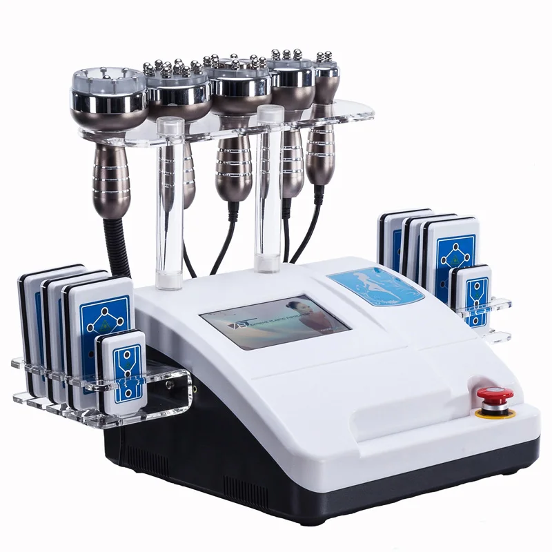 40K Cavitation Beauty Machine Ultrasonic RF Vacuum Radio Frequency BIO 8 Pads Lipo Laser For Slimming Device