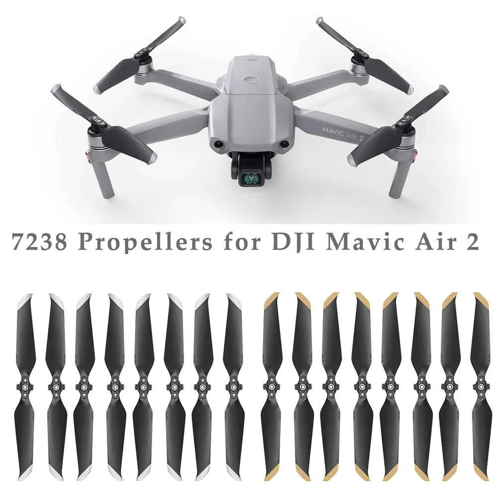 Hélices de bajo ruido para cuadricóptero de control remoto, repuestos de ala de liberación rápida, accesorios para Dron DJI Mavic Air 2, 7238