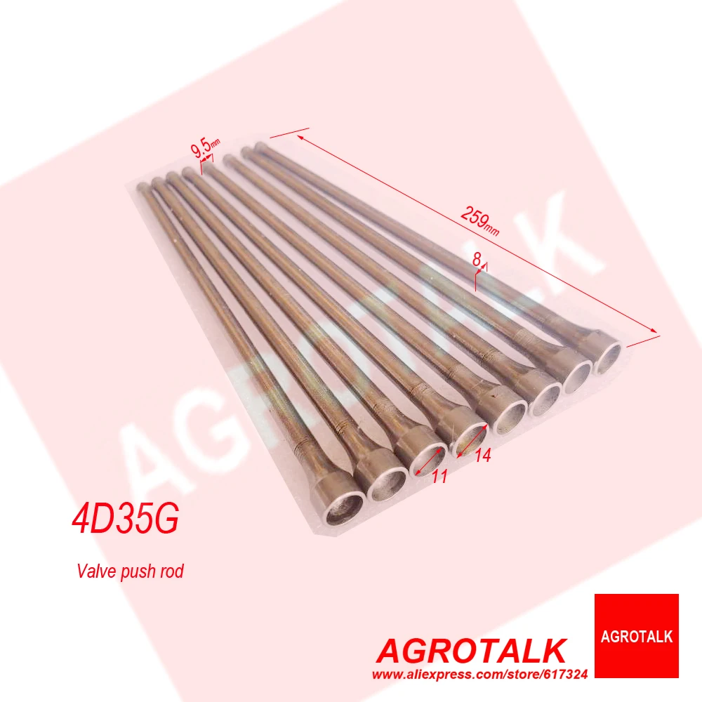 Set of valve push rods for Xinchai 490 / 495 / 498 / 4D35T / 4D35G / , part number :