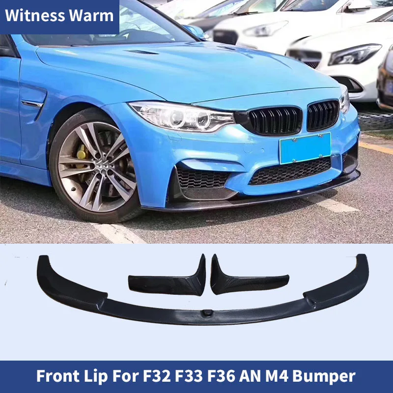 Carbon Fiber / Frp Front Bumper Lip Spoiler Splitters for Bmw 4 Series F32 F33 F36 An M4 Bumper 2014 - 2020 MP Style