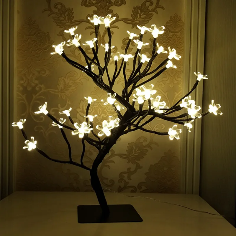 

LED Bonsai Tree Light Cherry Plum Blossom Night Light Tabletop Art Atmosphere Light Fairy Mini Lamps for Bedroom Room Home Decor