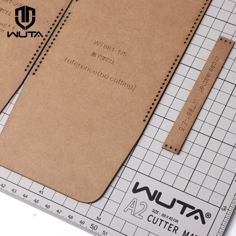 WUTA 881 Leather Kraft Paper Template for DIY Making Mini Card Holder,Women Small Purse,Men Creative Short Wallet Handmade Gift