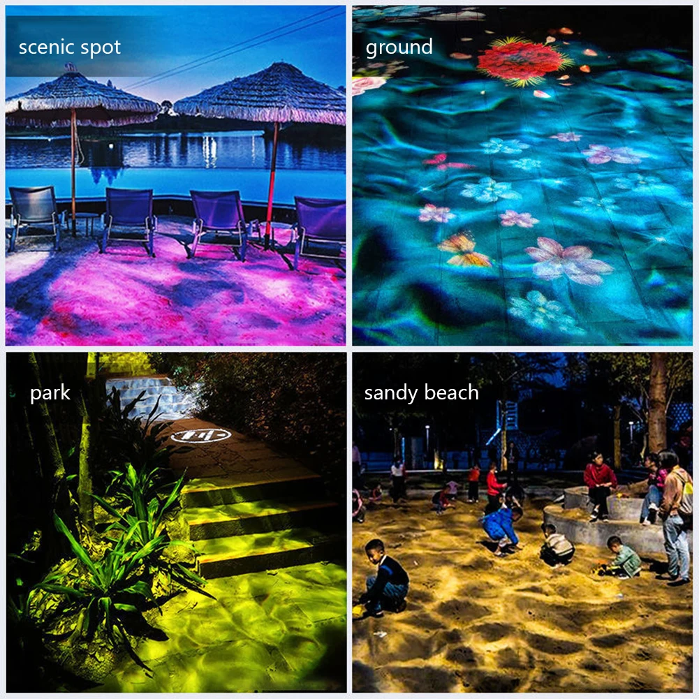 Stage Lighting Effect Ocean Wave Dynamic Projector Lights Decorative Atmosphere Night Light for Room Outdoor Ground Projection