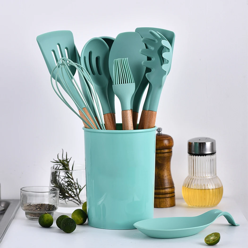 New Silicone Kitchenware Cooking Utensils Heat Resistant Kitchen Non-Stick Cooking Utensils Baking Tools Cooking Utensil Spatula
