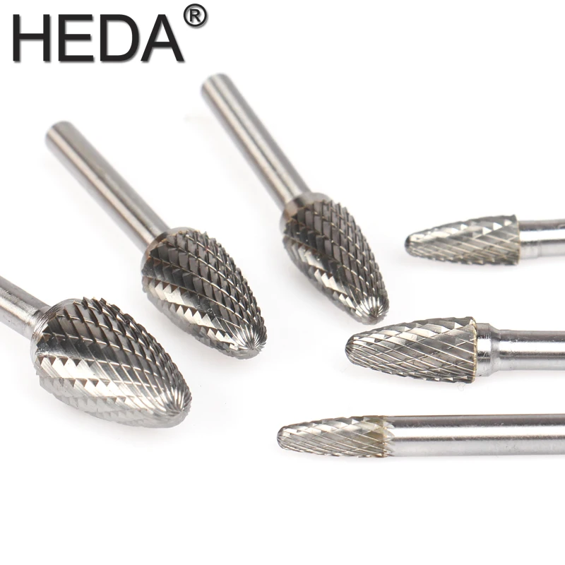 6mm-16mm FX-Series Tungsten Carbide Burr Bit Rotary File 6Pcs Engraving Heads Hand Tools Set For Grinding Metal Wood Carving