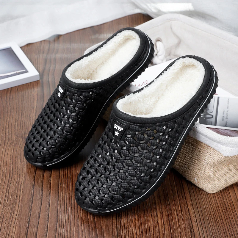 

Зимние теплые меховые тапочки для мужчин и женщин, меховые домашние хлопковые шлепанцы, пушистые сланцы, повседневные плюшевые зимние домашние тапки 45