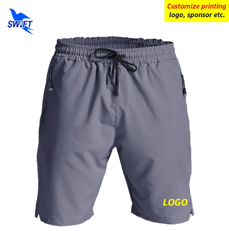 

Summer Breathable Men Running Shorts with Pockets Quick Dry Gym Fitness Workout Trunks Joggers Sportswear Short Pants Customize