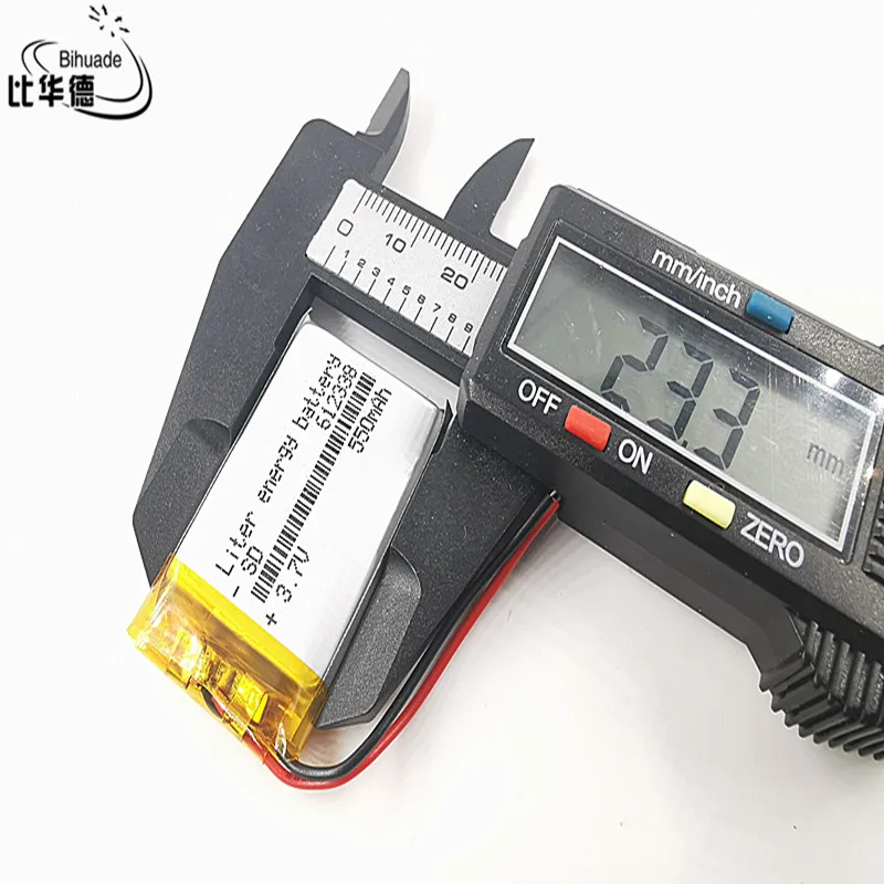 Good Qulity Polymer battery 550 mah 3.7 V 612338 smart home MP3 speakers Li-ion battery for dvr,GPS,mp3,mp4,cell phone,speaker