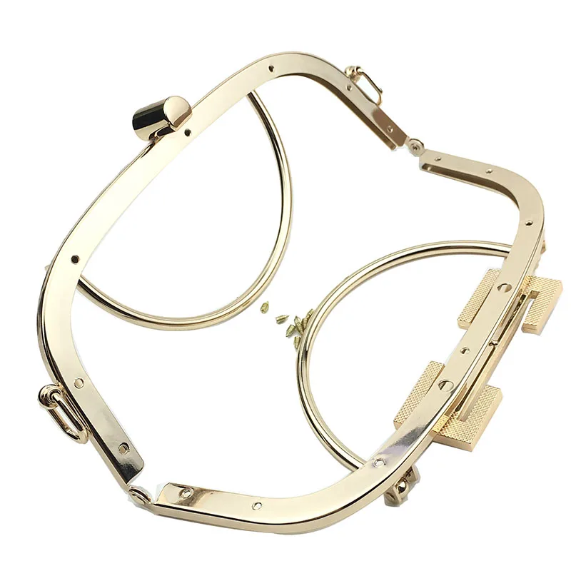 20.5cm  Metal Purse Frame for Bag New Women Handles for the  Glossy Vintage Kiss Clasp Lock DIY Accessories